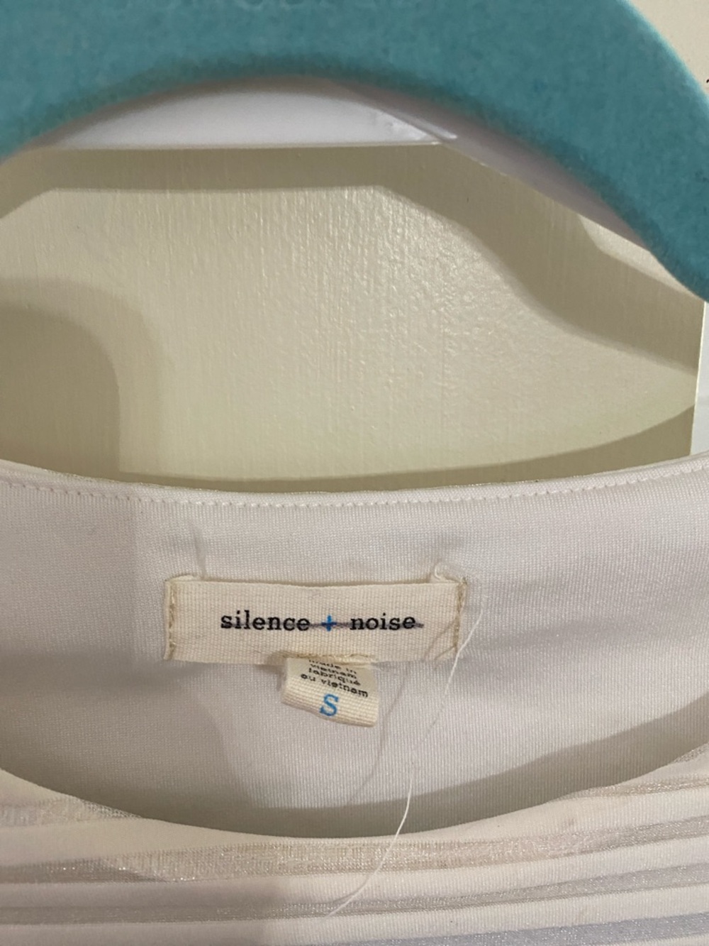silence + noise Cream White Ribbed Top
